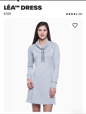 Kuhl Size Medium LÉA™ Women's Cowl Neck  Dress - Light Gray